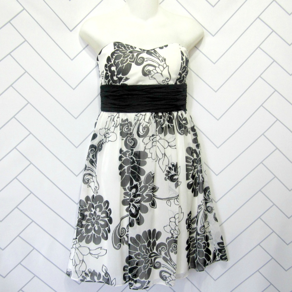 WHBM Floral Strapless Summer Dress Sz 0